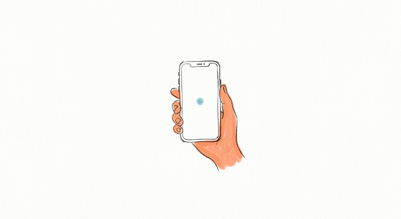 Hand-drawn hand holding a phone